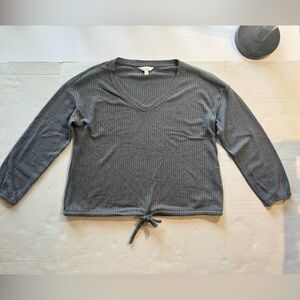 LC Lauren Conrad Charcoal Long Sleeve Top with a little sparkling